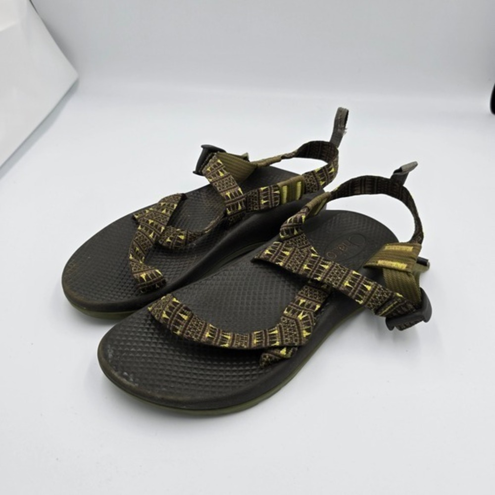 Chaco Sandals‎ Athletic Hiking Water Sport Adjustable Straps Brown Yellow